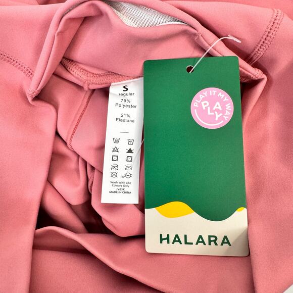 NEW Halara Crossover High Waist Super Flare Leggings Back Pocket Pink Size Small - Picture 9 of 10